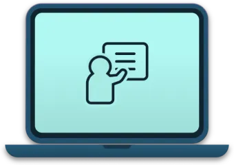 Icon of an open laptop.