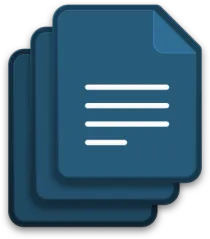 Icon of overlapping documents.